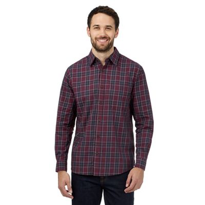 Maine New England Big and tall red check print buttoned shirt